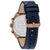 Tommy Hilfiger Hudson Uhr Rückseite, blaues Lederband, roségoldene Bedienelemente