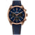 Tommy Hilfiger Herren-Analogquarzuhr: blaues Zifferblatt, Roségoldgehäuse, blaues Lederarmband