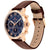 Tommy Hilfiger Herrenuhr mit blauem Chrono-Zifferblatt, braunem Lederband, Roségold