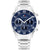 Tommy Hilfiger Herren-Chronograph mit blauem Zifferblatt und silbernem Edelstahlband