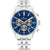Tommy Hilfiger Chronograph für Herren, blaues Zifferblatt, Edelstahlarmband, Mineralglas