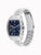 Herren-Armbanduhr mit marineblauem Zifferblatt, Edelstahlgehäuse und Metallarmband