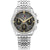Tommy Hilfiger Herrenarmbanduhr: Stahlband, rundes schwarzes Zifferblatt, goldene Zeiger