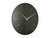 Montre murale ronde avec cadran vert foncé, index bâtons dorés et aiguilles