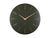 Horloge murale ronde avec cadran vert foncé, index bâtons dorés et trotteuse