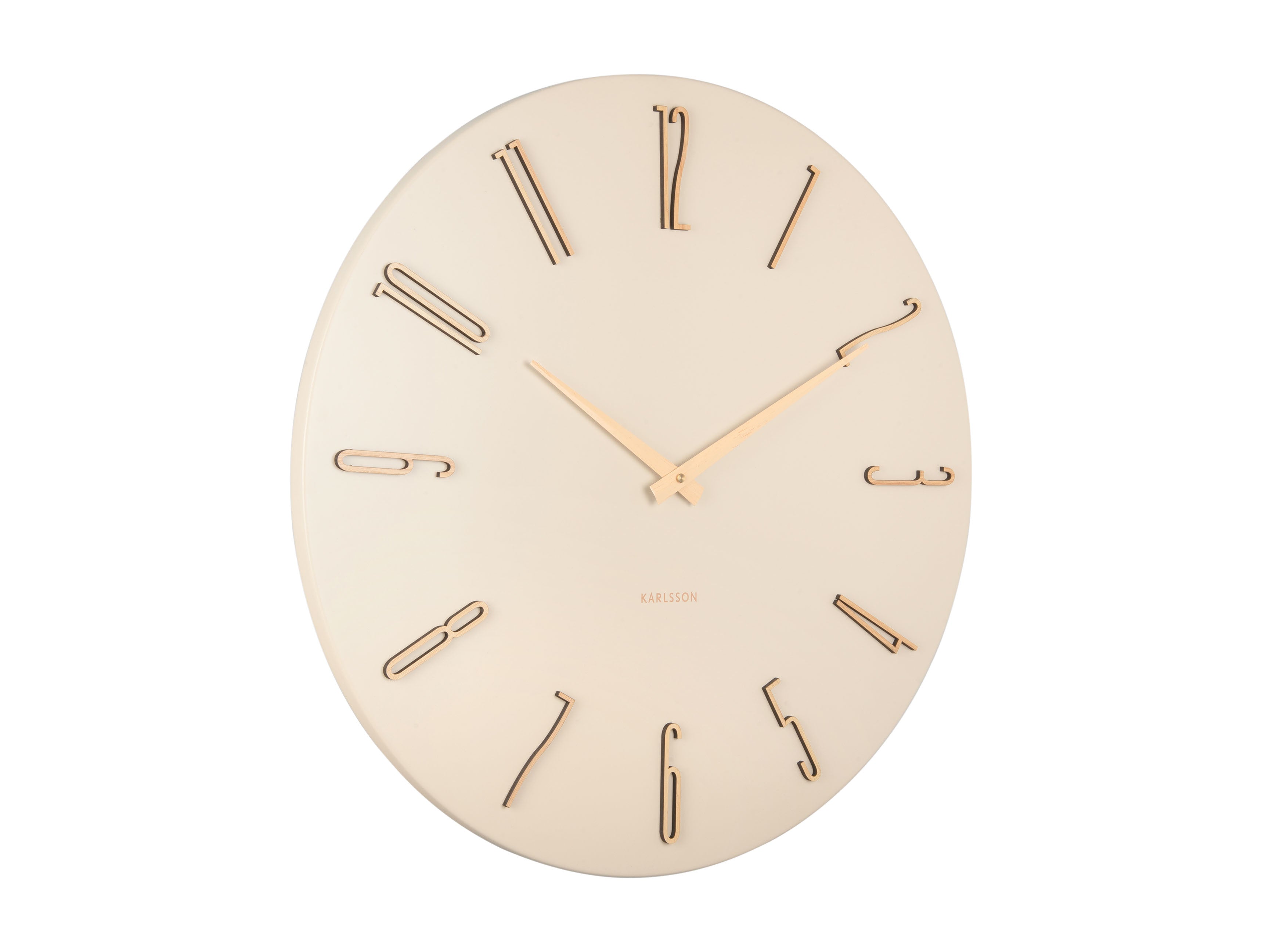 Horloge murale Karlsson Esmerado blanc crème avec chiffres et aiguilles en métal