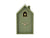 Réveil Karlsson avec boîtier vert et oiseau doré, cadran visible