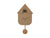 Horloge murale design maison, brun moka, avec ouverture ronde et pendule