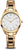 Montre pour femme dorée avec cadran blanc et bracelet à maillons dorés