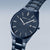 Montre Bering pour homme avec cadran rond et index bâtons, bracelet en métal bleu foncé