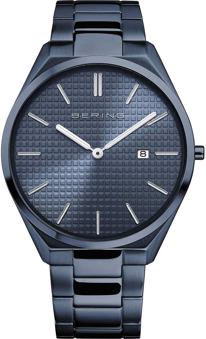 Montre Bering pour homme avec cadran bleu foncé et bracelet en métal