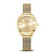 Bering Solar Damenuhr mit goldfarbenem Mesh-Armband und beigem Zifferblatt