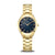 Bering Damenuhr mit goldfarbenem Milanaise-Armband, dunkelblauem Zifferblatt