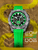 Herren-Chronograph-Armbanduhr mit grünem Zifferblatt und grünem Silikonband