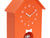 Horloge murale Karlsson en forme de niche pour chien, orange, avec chiffres et motif d'os
