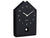 Horloge murale en forme de maison, noire, avec cadran, aiguilles et ouverture pour figurine coucou