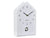 Horloge murale blanche avec ouverture pour coucou, cadran et aiguilles arabes