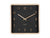 Horloge murale carrée avec cadran noir, index et aiguilles dorés
