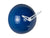 Horloge murale bleu cobalt avec aiguilles blanches et logo Karlsson