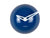 Horloge murale bleu cobalt avec aiguilles blanches, face ronde, logo Karlsson
