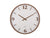 Grande horloge murale avec cadre aspect bois, cadran blanc et chiffres sombres