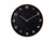 Grande horloge murale Karlsson avec cadran noir, cadre effet bois et chiffres blancs