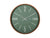 Horloge murale avec cadran vert, index blancs et deux aiguilles