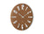 Horloge murale avec cadran brun moka, chiffres linéaires en relief et aiguilles argentées