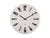 Horloge murale avec cadran blanc, éléments décoratifs noirs et aiguilles
