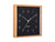 Horloge murale carrée : cadran noir, cadre en bambou, Karlsson