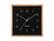 Horloge murale carrée avec cadran noir, cadre et aiguilles en bambou