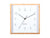 Horloge murale avec cadran blanc et cadre en bambou, aiguilles noires, logo Karlsson