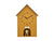 Horloge murale design niche pour chien, ocre, avec coucou et cadran