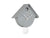 Horloge murale style coucou, boîtier gris souris avec aiguilles et poids rond