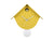 Horloge murale jaune design coucou avec pendule et aiguilles blanches