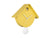 Horloge murale coucou jaune avec pendule blanche et toit décoratif