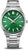 Bering Herrenuhr mit grünem Zifferblatt, silbernem Edelstahlarmband und Zeigern