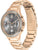 Tommy Hilfiger Damenuhr mit roségoldfarbenem Gehäuse und Metallarmband, sichtbare Krone