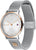 Silberne Damenarmbanduhr mit Milanaise-Edelstahlband und schlichtem Zifferblatt