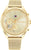 Montre Tommy Hilfiger pour femme avec bracelet milanais doré, cadran crème et deux sous-cadrans chronographes
