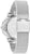Bracelet de montre pour femme avec bracelet en maille argentée, vue de côté et lunette or rose