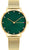 Montre Tommy Hilfiger pour femme avec cadran vert et bracelet en métal doré