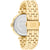 Goldfarbene Armbanduhr mit Gliederarmband und rundem Gehäuse, seitlich in Ansicht