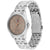 Damenarmbanduhr Tommy Hilfiger, silbernes Metallband, Krone und beiges Rundzifferblatt