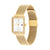 Quadratische Tommy Hilfiger-Armbanduhr in Gold mit weißem Zifferblatt und Zirkonia-Rand