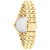 Tommy Hilfiger Armbanduhr seitlich, goldenes Gliederarmband, graues Zifferblatt