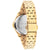 Tommy Hilfiger Jade Damenarmbanduhr seitlich: goldfarbenes Metallband, rundes Gehäuse