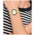 Tommy Hilfiger Jade Damenarmbanduhr mit goldfarbenem Metallarmband und grünem Zifferblatt