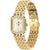Tommy Hilfiger Abby Damenquarzuhr mit goldfarbenem Armband, Strasslünette und Logo