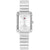Tommy Hilfiger Daisy Damenarmbanduhr: silbernes Edelstahlband, rechteckiges Zifferblatt